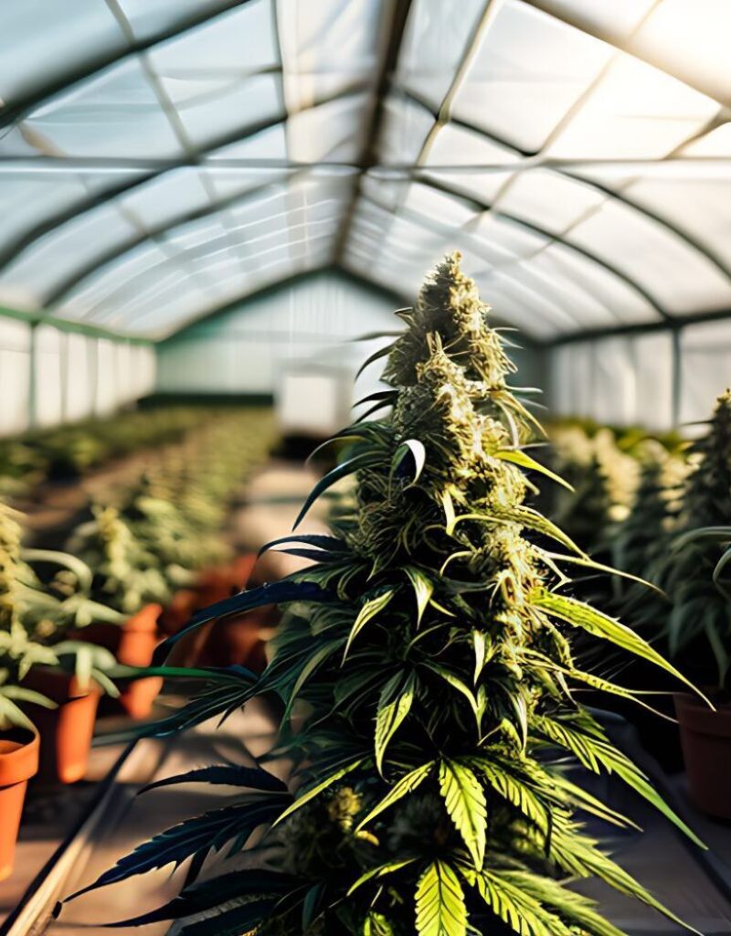 Cannabis in greenhouse